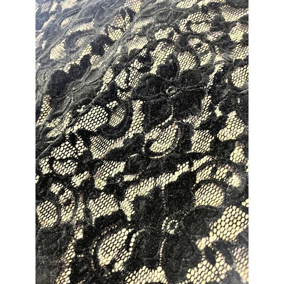 Lauren Ralph Lauren Black Dress Size 4, Cocktail Velvet Burnout Lace Overlay - Picture 6 of 9